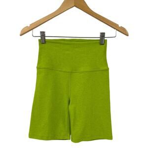 Beyond Yoga Keep Pace Biker Shorts Space Dye High Waisted Matcha Lime Green XS